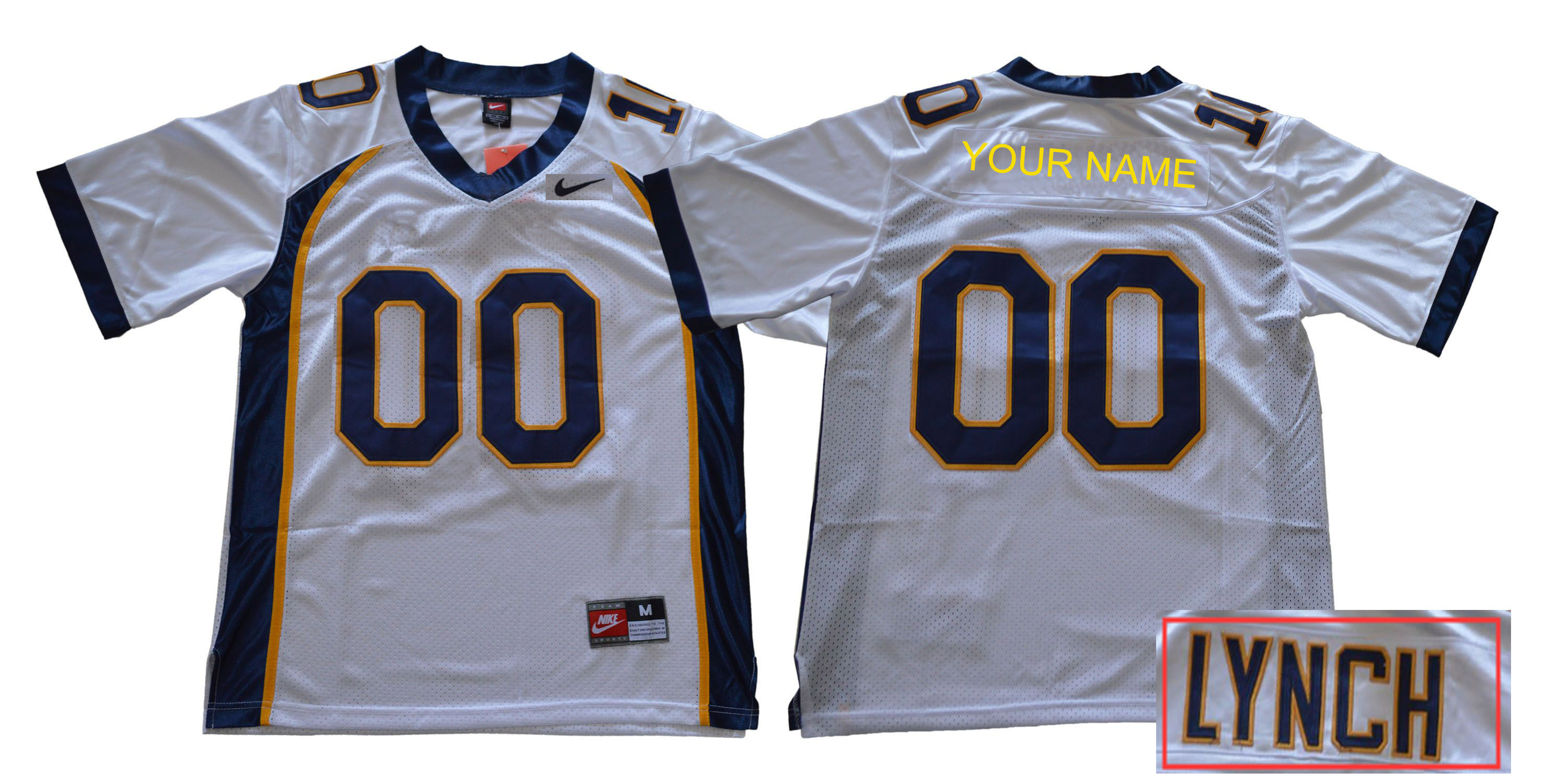 Custom Men California Golden Bears  White Nike NCAA Jerseys->ncaa teams->NCAA Jersey